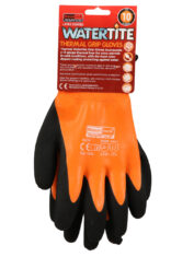Carded Watertite Thermal Grip Glove Orange Black