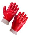 PVC Knitwrist Red Glove