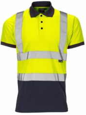 Hi Viz Polo Fluro Yellow-Navy