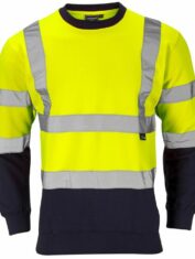Hi Viz Sweatshirt Fluro Yellow-Navy